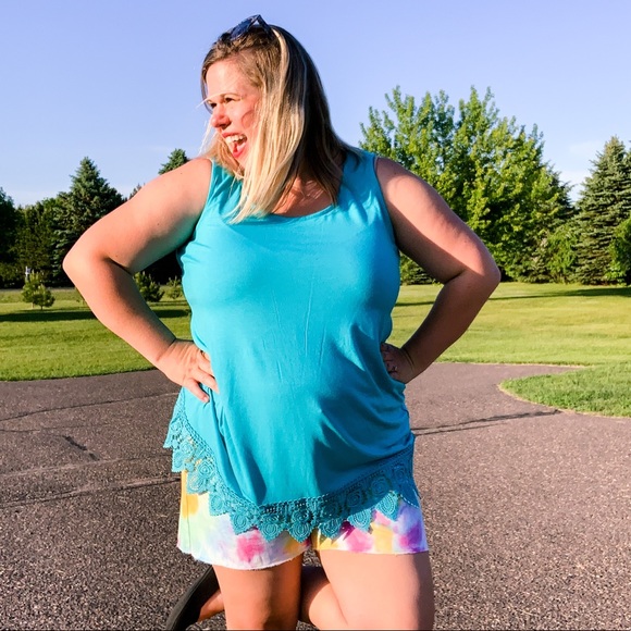 Tops - NWT Believe in Yourself Tank in Ice Blue 1XL
